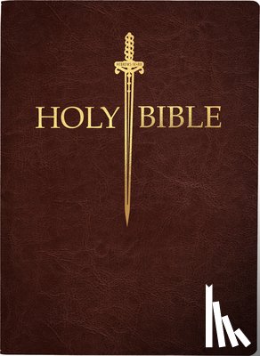 Whitaker House - KJV Sword Bible, Large Print, Dark Mahogany Genuine Leather, Thumb Index: (Red Letter, Premium Cowhide, Brown, 1611 Version)