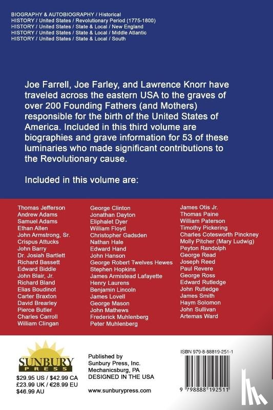 Knorr, Lawrence, Farrell, Joe, Farley, Joe - Graves of Our Founders Volume 3
