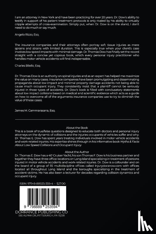 Dow, Thomas E. - Myths & Facts About Low Speed Collisions and Occupant Injury