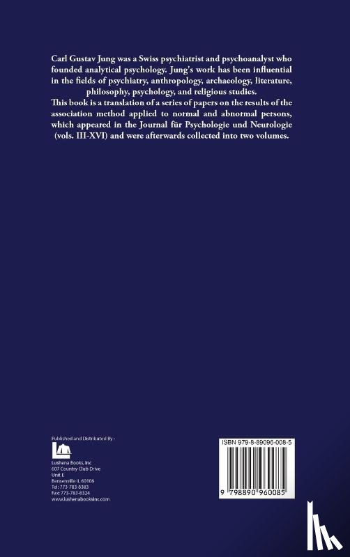 Carl Gustav Jung - Studies in Word-Association Experiments in the Diagnosis of Psychopathological Conditions