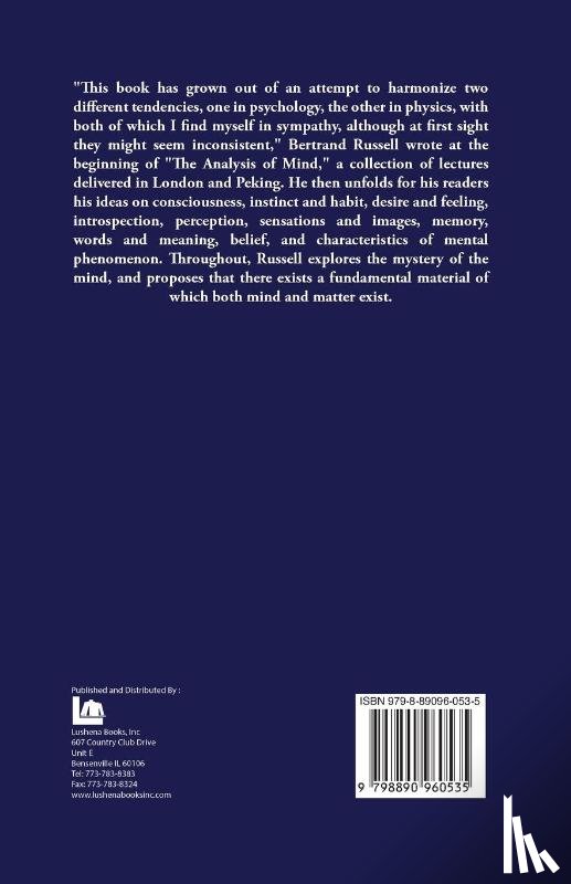Bertrand Russell - The Analysis of Mind