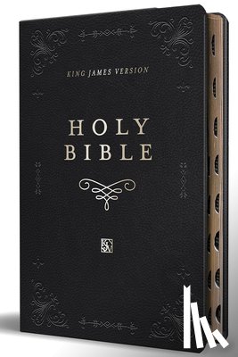 King James Version - KJV Holy Bible, Giant Print Thinline Large Format, Black Premium Imitation Leather with Ribbon Marker, Red Letter, and Thumb Index