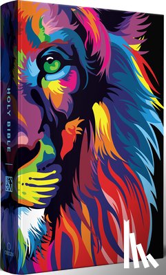 King James Version - KJV Holy Bible, Multi Color Lion of Judah, Large Print, Handy Size Format, Hardcover, Ribbon Marker, and Red Letter