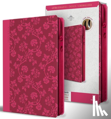 Reina Valera Revisada 1960 - Biblia Rvr 1960 Letra Gigante, Tamaño Manual, Símil Piel Rosada, Cremallera, Índice / Spanish Bible Rvr 1960 Giant Print, Handy Size, Pink Leathersoft