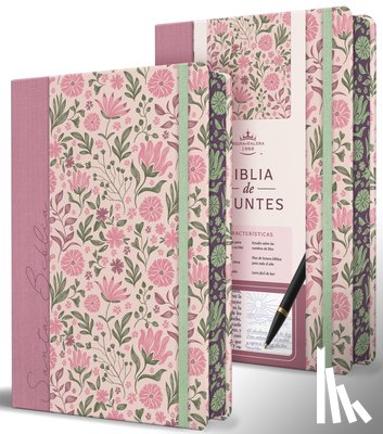 Reina Valera Revisada 1960 - Biblia de Apuntes Rvr 1960. Tapa Dura, Rosada Con Flores / Spanish Journalling Bible Rvr 1960 Hardcover Pink with Flowers