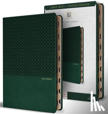 King James Version - KJV Holy Bible, Large Print, Handy Size Format, Green Premium Imitation Leather with Ribbon Marker, Red Letter, Thumb Index