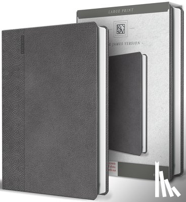 King James Version - KJV Holy Bible Large Print Handy Size Gray Imitation Leather
