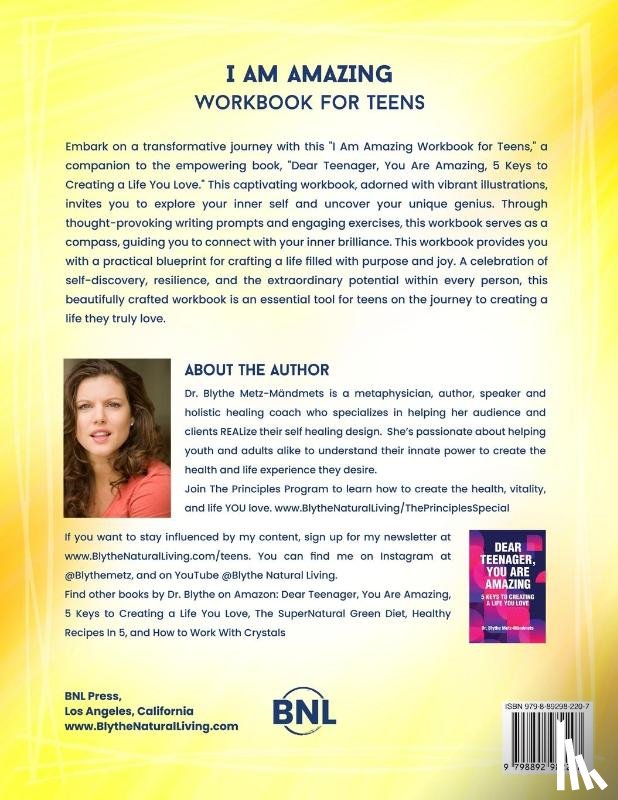 Metz-Mandmets, Blythe L - I Am Amazing Workbook For Teens