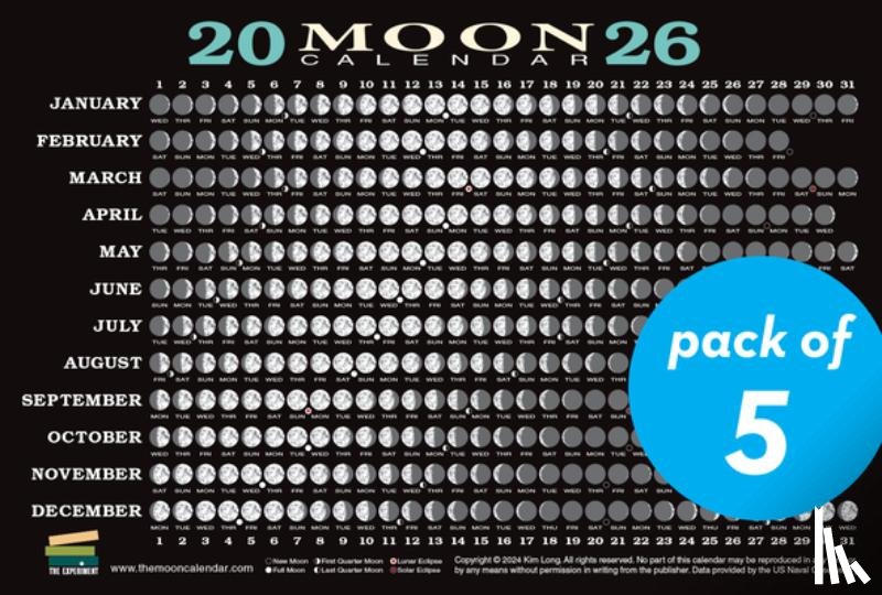 Long, Kim - 2026 Moon Calendar Card (5 pack)
