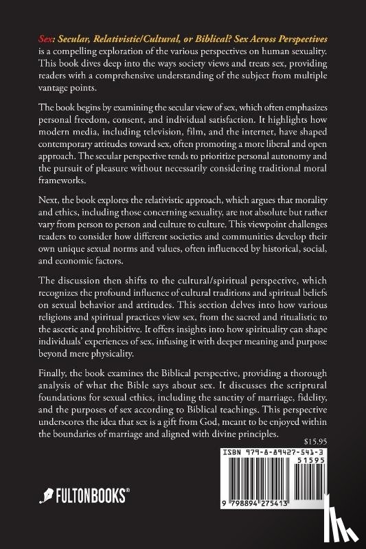 Sternfels LPC, John - SEX Secular, Relativistic-Cultural, or Biblical?