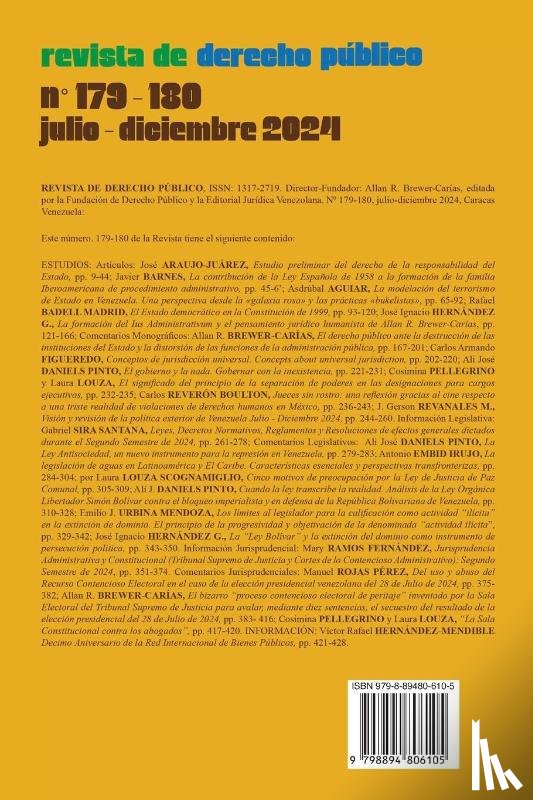Brewer-Carías - REVISTA DE DERECHO PÚBLICO, Nº 179-180, julio-diciembre 2024,