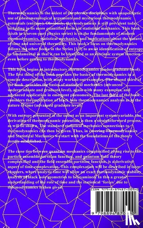 Winters-Hilt, Stephen - Thermodynamics, Statistical Mechanics, and Black Hole Entropy