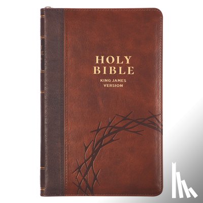 Christian Art Gifts - KJV Bible Deluxe Gift W/Zipper Faux Leather Amazing Grace, Brown Two-Tone Isa. 53:5