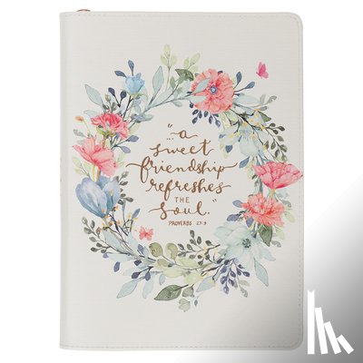  - Journal Classic Zip White Sweet Friendship Prov. 27:9