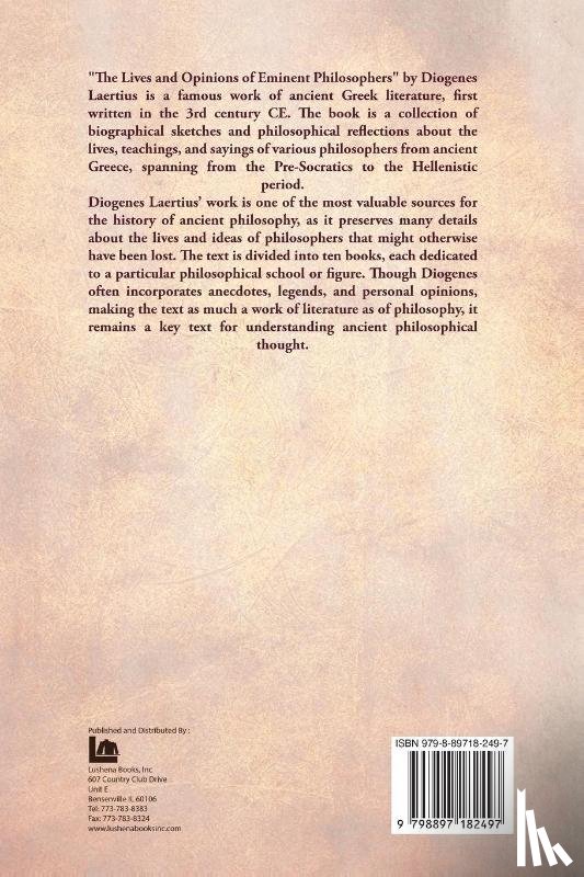 Diogenes Laertius - The Lives and Opinions of Eminent Philosophers