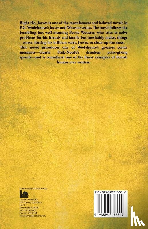 Pelham Grenville Wodehouse - Right Ho, Jeeves