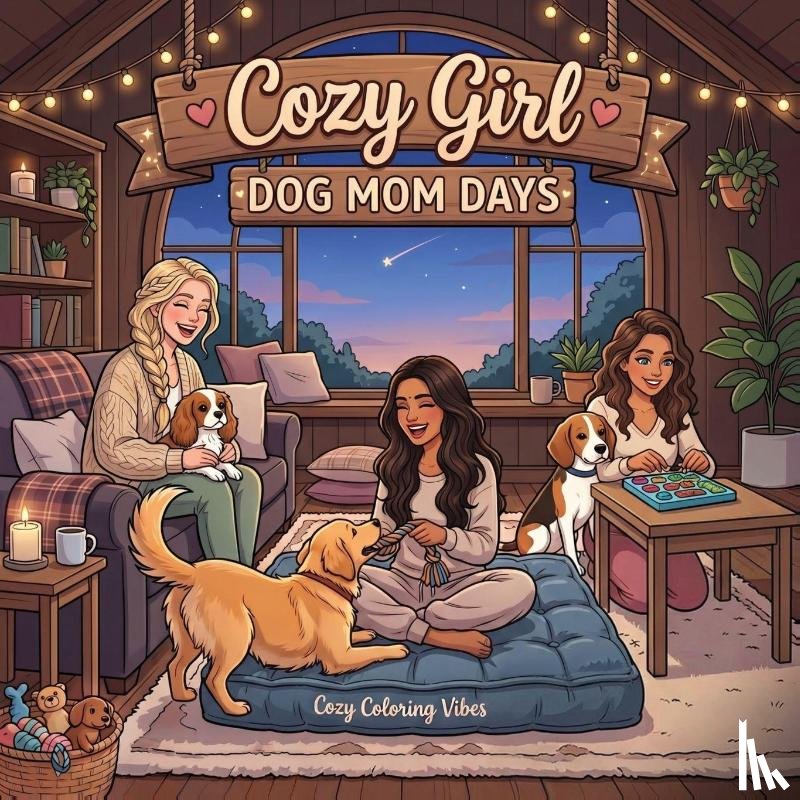 Vibes, Cozy Coloring - Cozy Girl Dog Mom Days