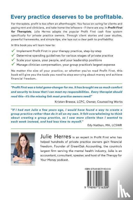 Herres, Julie - Profit First for Therapists