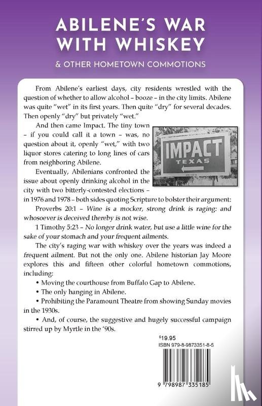 Moore, Jay - Abilene's War With Whiskey & Other Hometown Commotions