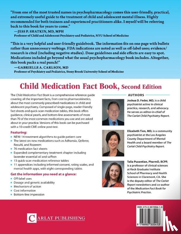 Feder, Joshua D, Tien, Elizabeth, Puzantian, Talia - Child Medication Fact Book for Psychiatric Practice, Second Edition