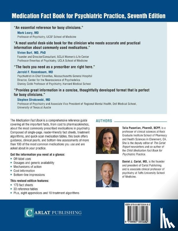 Puzantian, Talia, Carlat, Daniel - Medication Fact Book for Psychiatric Practice