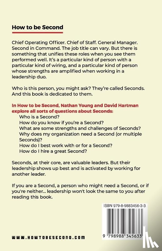 Young, Nathan, Hartman Ph. D, David - How to be Second