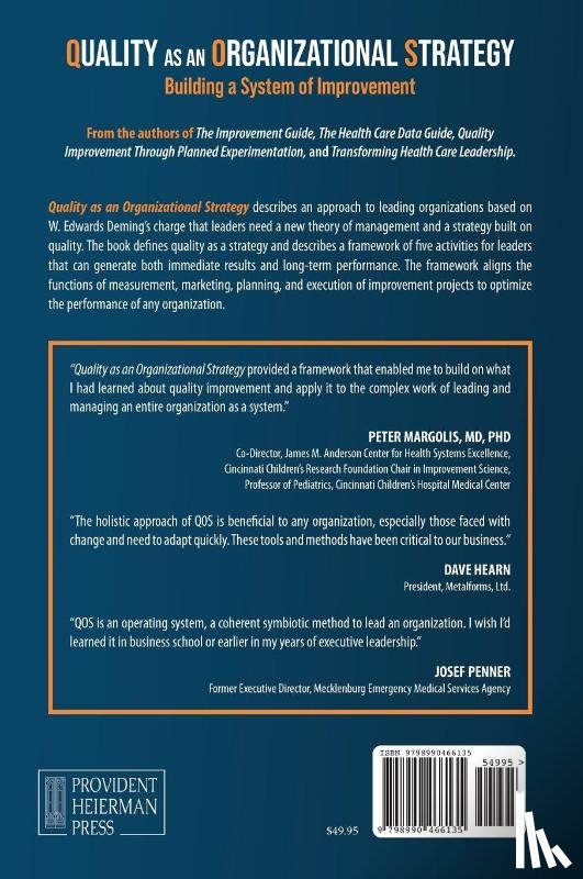 Norman, Clifford L, Provost, Lloyd P, Williams, David M - Quality as an Organizational Strategy