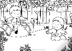  - Kleurposter Luuk en Lotje. Het herfstbos