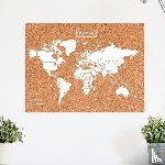  - Wereldkaart kurk L wit 60 x 45cm