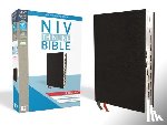 Zondervan - NIV, Thinline Bible, Large Print, Bonded Leather, Black, Indexed, Red Letter Edition