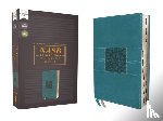 Zondervan - NASB, Thinline Bible, Leathersoft, Teal, Red Letter, 2020 Text, Thumb Indexed, Comfort Print
