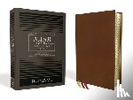 Zondervan - NASB, Thinline Bible, Premium Goatskin Leather, Brown, Premier Collection, Black Letter, Gauffered Edges, 2020 Text, Comfort Print