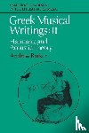  - Greek Musical Writings: Volume 2, Harmonic and Acoustic Theory - Volume 2, Harmonic and Acoustic Theory