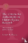 Porter, Stanley E. (McMaster Divinity College - Criteria for Authenticity in Historical-Jesus Research