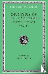Dionysius of Halicarnassus - Critical Essays, Volume I