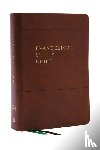 Thomas Nelson - Evangelical Study Bible: Christ-centered. Faith-building. Mission-focused. (NKJV, Brown Leathersoft, Red Letter, Thumb Indexed, Large Comfort Print)