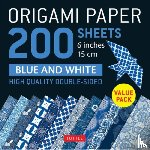  - Origami Paper 200 sheets Blue and White Patterns 6" (15 cm)