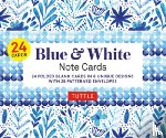 Tuttle Studio - Blue & White Note Cards, 24 Blank Cards: 8 Unique Designs with 25 Patterned Envelopes