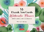 Tuttle Studio - 16 Thank You Cards Watercolor Flowers: 4 1/2 X 3 Inch Blank Cards in 8 Lovely Designs (2 Each) with 16 Envelopes