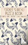 Puzzle Books, Faroutandfabulous - Pocket Sudoku Puzzle Book: Moderate Level - 150 puzzles 9x9 & 16x16 grids Koi Fish Pattern Blue Travel Size Paperback Notebook
