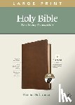 Tyndale - NLT Large Print Thinline Reference Bible, Filament Enabled Edition (Red Letter, Leatherlike, Rustic Brown, Indexed)