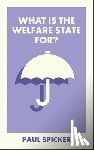 Spicker, Paul (Robert Gordon University) - What Is the Welfare State For?