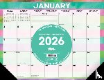 Willow Creek Press - Watercolor Stripes 2026 22 X 17 Large Monthly Deskpad