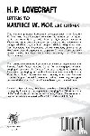 Lovecraft, H P - Letters to Maurice W. Moe and Others