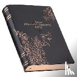 Christianart Gifts - The Spiritual Growth Bible, Study Bible, NLT - New Living Translation Holy Bible, Faux Leather, Black Rose Gold Debossed Floral