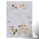 Christianart Gifts - The Spiritual Growth Bible, Study Bible, NLT - New Living Translation Holy Bible, Faux Leather, White Printed Floral
