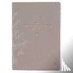 Christianart Gifts - The Spiritual Growth Bible, Study Bible, NLT - New Living Translation Holy Bible, Faux Leather, Taupe Embroidred Floral
