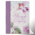 Christian Art Gifts - Christian Art Gifts Vegan Leather Zipped Journal, Inspirational Women's Notebook Strength and Dignity Scripture, Flexible Cover, 336 Ruled Pages, Ribb