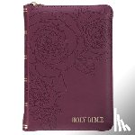 Christian Art Gifts - KJV Bible Compact Faux Leather Merlot W/Zipper