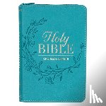 Christian Art Gifts - KJV Bible Pocket Faux Leather Teal W/Zipper